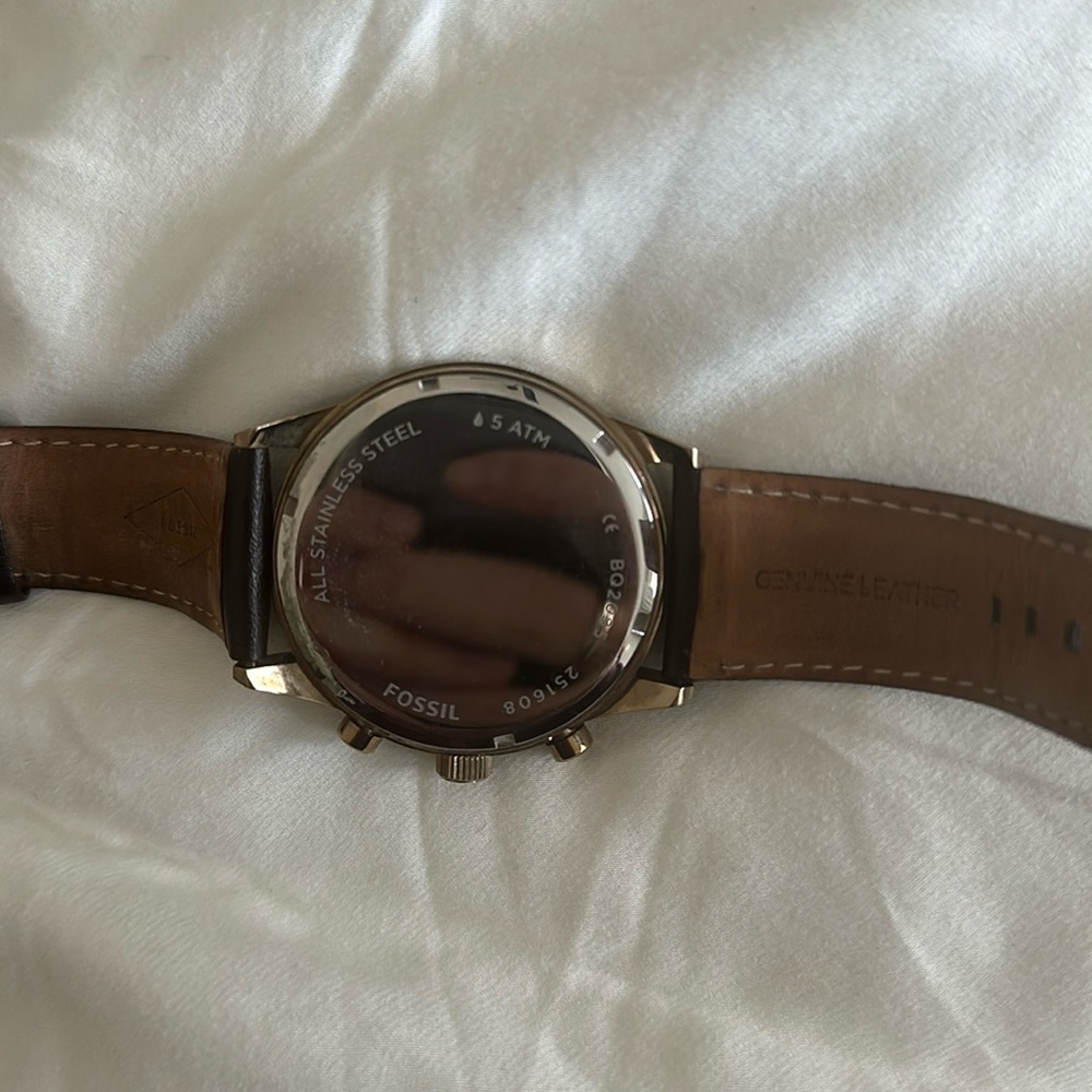 Men’s Fossil Watch - Blue Face Brown Strap